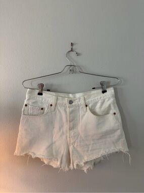 Levi's White Denim Cutoff Shorts